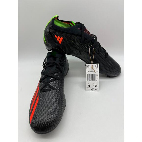 adidas Soccer X SPEEDPORTAL.2 FG GW8449 Core Black Solar Red Men's Size 9 - Picture 5 of 12